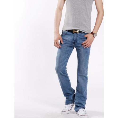Jeans Men Spring and Autumn New Mens Denim Micro Flare Pants Korean Low Rise Elastic Casual Small Flare Jeans