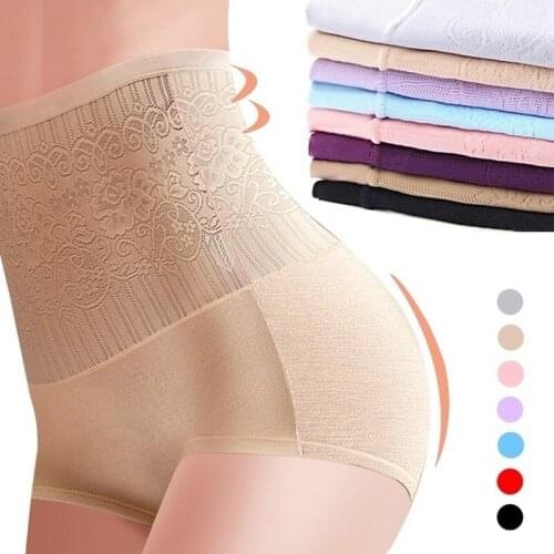 Women Elastic Lingerie Leg Lace Design High-Rise Leggings Women Panties Slimming Control Tummy Body Shaper Underwear High Waist