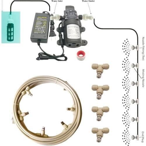 12v water Electric Pump Spray Color Misting Sprayer Cooling System Nebulizer For Flowers Plant Greenhouse Irrigation 6-18 Meters