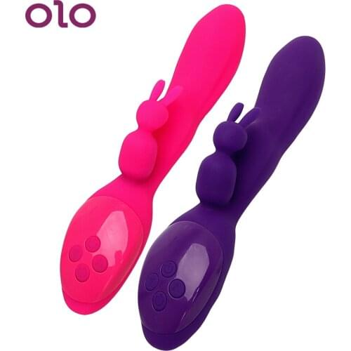 OLO Rabbit Dildo Vibrator Dual Vibration Multi Speed G Spot Massager Sex Toys for Women Clitoris Stimulator Erotic Toys