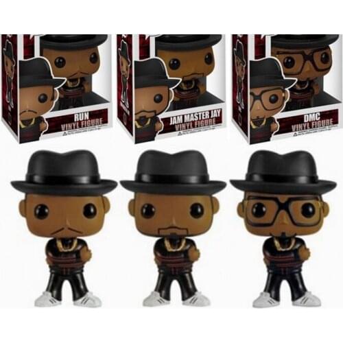 Newest Funko POP Rock RUN #09 DMC #10 JAM MASTER JAY #11 Star Peripheral Figure Model Toys for Children Gift