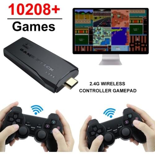 Wireless 4K HD Video Game Console 2.4G Double Controller For PS1/FC/GBA 10000 Games Stick 64GB Retro Mini ClasVideo Game Console