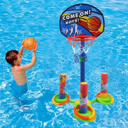 Hot Outdoor Swimming Pool Basketball Hoop Inflatable Ring Toss Game Set Floating Pool Toys Beach Party Supplies Party Bar Travel