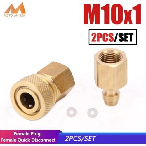 PCP Paintball Copper M10x1 Female Plug Connector Quick Disconnect Coupler Fittings Air Refill Socket 2pcs/set