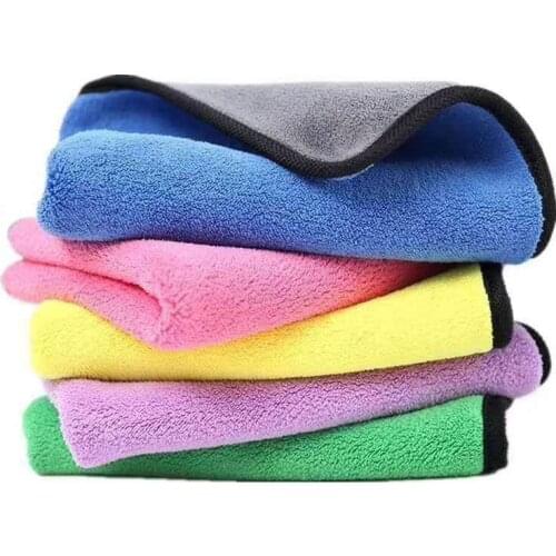 30x40CM Car Wash Multifunctional Double-Sided Microfiber Towel Cleaning Drying Cloth Hemming Detailing For Toyota LADA MG KIA