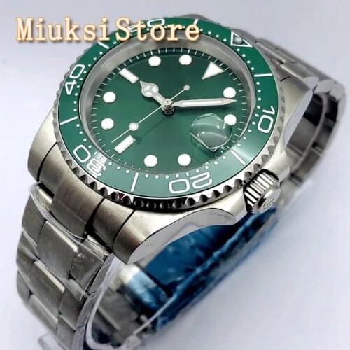 BLIGER Mens Top Classic Mechanical Watch Sapphire Glass Ceramic Bezel Green Sterile Dial NH35A Movement Mens Automatic Watch