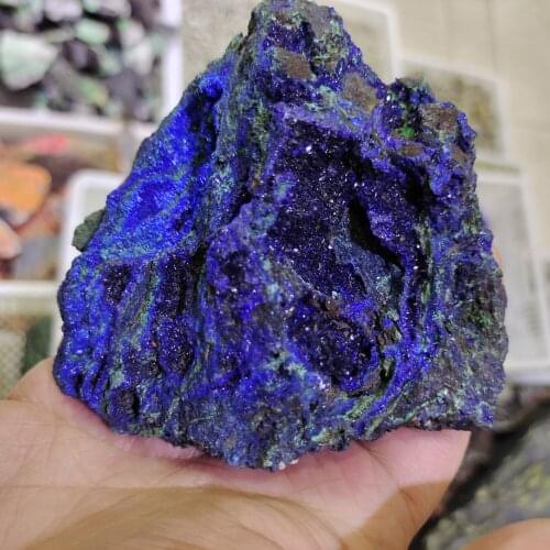 1pcs Raw Chessylite Rough Stone Natural Azurite Specimen for Decoration