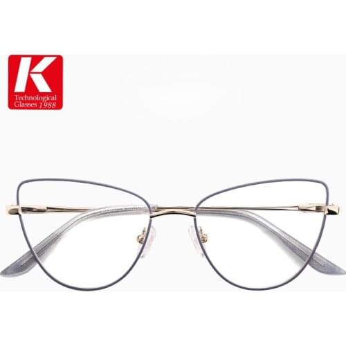 Sexy Cat Eye Optical Glasses Frames Women 2021 New Fashion Computer Metal Myopia Prescription Eyeglasses Lovely Comfort Eyewear