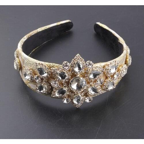 New cross-border baroque exaggerated rhinestone flower headband ladies dance party street shooting gift hair accessories 879