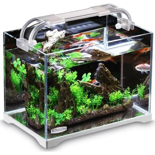 Clear and transparent fish tank aquarium rubber strip uniform ultra white glass small water plant tank good heat dissipation liv