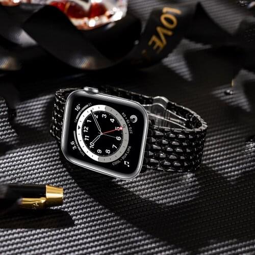 Watchband for apple watch SE 44mm 40mm series 6 5 4 band Stainless Steel strap for iwatch 3 42mm 38mm Business link bracelet