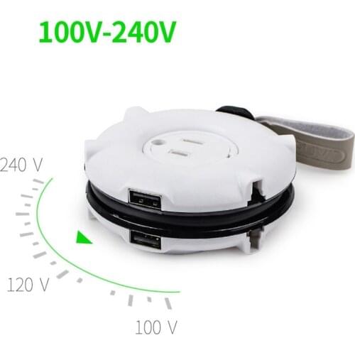 Travel Plug Converter Power Stripe, 3 Type Plug Conversion US/EU International and USB Socket Portable Travel Abroad Companion