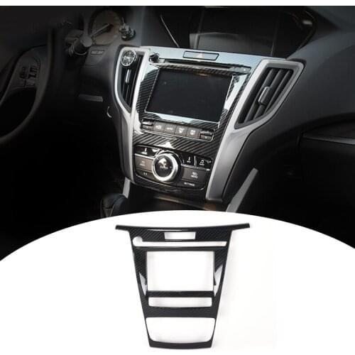 Carbon Fiber Style Inner GPS Navigation Panel Cover Trim ABS Fit for Acura TLX 2015 2016 2017 2018 2019