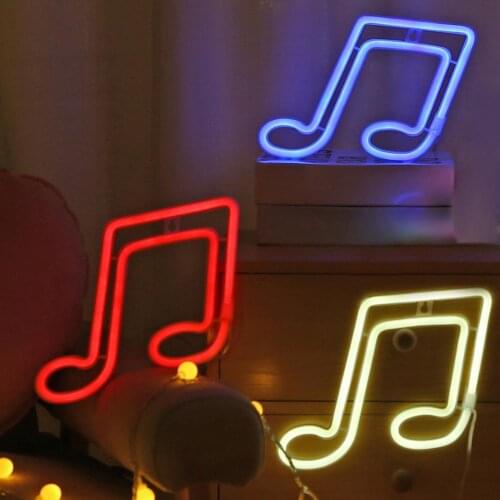 Luminous Musical Note Shape LED Lights Sign Bright PC Luminous Night Wall Neon Light for Bar Wedding Party Decoration Light