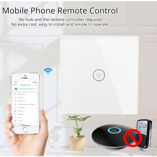 1PC 1 Portless Smart Switch WiFi Switch Wall Light APP / Touch control 86 Type Home Automation Control Wifi Smart Switch