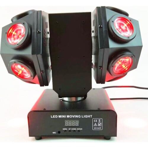 12x10W Double Arms LED Beam Stage Light/RGBW 4in1 Football Moving Head Light/DMX Sound Control LED Rotating Beam Effect Lights
