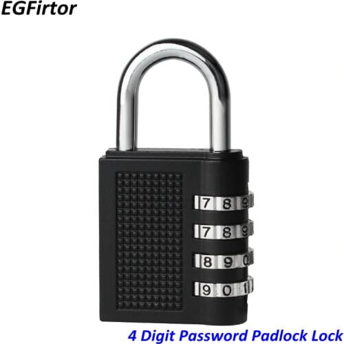 4 Digits Combination Password Padlock Lock Zinc Alloy Security Lock Suitcase Luggage Coded Lock Cupboard Cabinet Lock Anti-Theft