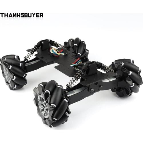 TZT W100 Robot Car Omnidirectional Mecanum Wheel Robot Car Chassis Kit for Arduino Adjustable Suspension Unassembled