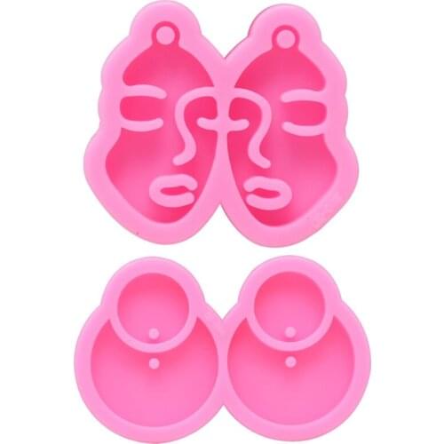 Shiny Mirror Earrings Epoxy Resin Mold Keychain Casting Silicone Mould DIY Crafts Jewelry Pendant Making Tools X7XB