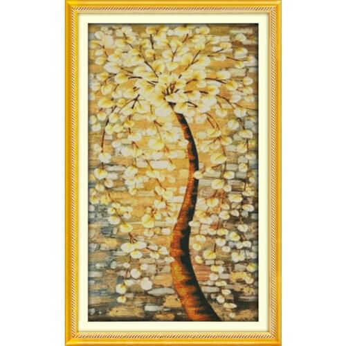 Big picture Enchanted tree Riches, honour and peace tree cross stitch kit 14ct 11ct printedembroidery DIY handmade needlework