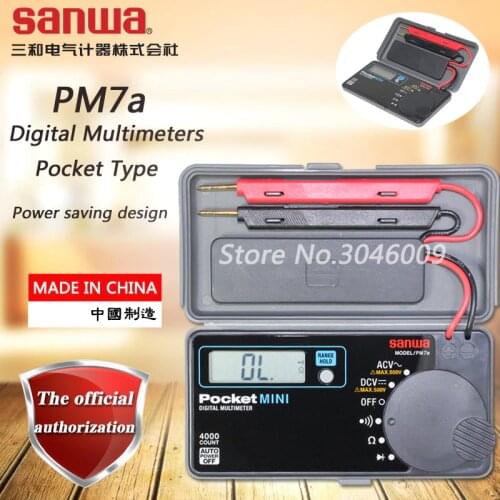 Sanwa PM7a Digital Multimeters / Pocket Type, Autoranging Digital Multimeter, Resistance / On / Diode Test