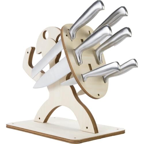 Solider Wooden Knife Rest Creative Spartan Knife Block Roman Warrior Knife Holder Organizer Shelf