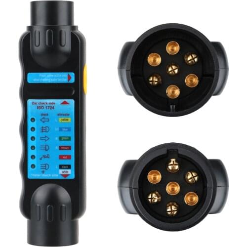 12V Car Towing Light Tester 7 Pin Caravan Towing Tow Bar Light Wiring Tester Trailer Tester Plug Socket Diagnostic Tools