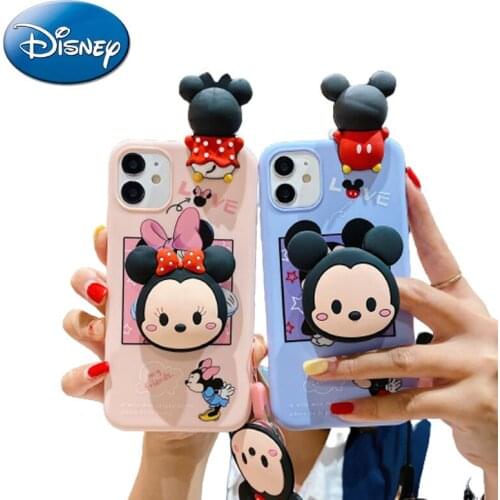 Disney Mickey Minnie Anime Cartoon for Iphone67/8/11/12/XS /xr11pro/pro Max Mobile Phone Case Full Package with Stand Soft Case
