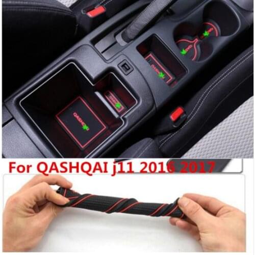 For QASHQAI j11 2016 2017 Anti Slip Car Door Slot Rubber Latex Groove Mats Interior Cup Cushion Car-Styling