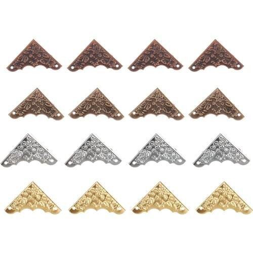 DRELD 4Pcs Decorative Jewelry Gift Wood Box Picture Frame Corner Protector Guard Decorative Bracket For Furniture Hardware 37mm