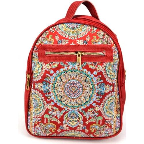 Handmade Elegant women backpack designed with special fabric with kilim motif
