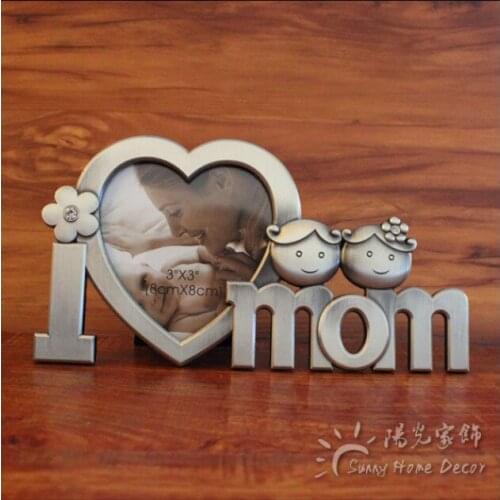 Europe 3 Inch Heart Shape Metal Photo Frame Picture Frame For Home Decoration Fathers Day Gift XC98