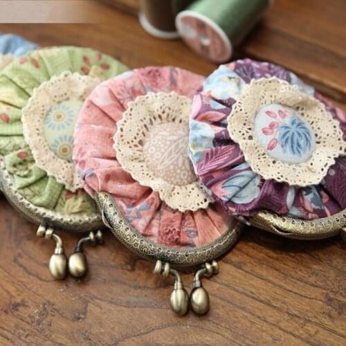 Cotton Cloth Fabrics Diameter 8.5cm Japanese Soft Breeze Printing Fabric DIY Patchwork Mouth Gold Package
