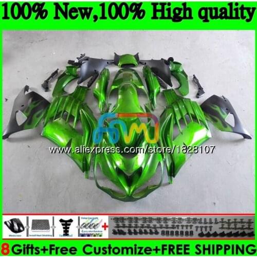 Injection For KAWASAKI ZZR1400 ZX 14R Gloss green ZX-14R 24BS.13 ZX14R 12 13 14 15 16 17 2012 2013 2014 2015 2016 2017 Fairing