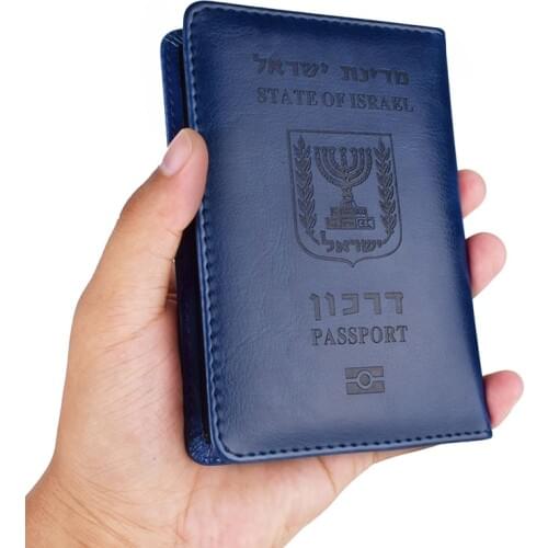 Travel Pu Leather Israel Passport Cover Case Wallet Men Womens Israeli Credit Card Holder Protector Case