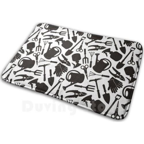 Gardening Silhouettes Mat Rug Carpet Anti-Slip Floor Mats Bedroom Gardening Tools Gloves Mittens Shovel Spray Bottle Sprayer
