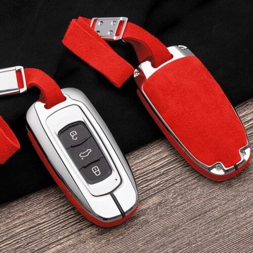 Car Leather Key Cover Case Chain For Geely Atlas Boyue NL3 EX7 Emgrand X7 EmgrarandX7 SUV GT GC9 borui