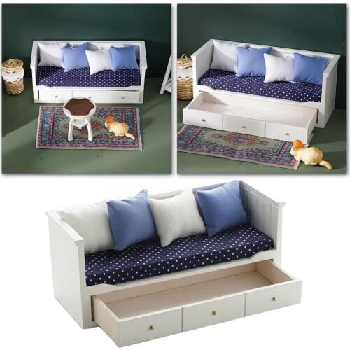 1:12 Miniature Doll House Mini Cute Sofa Pillows For Dolls Children Dollhouse Simulation Asseccories Toys Model Furniture M6S2