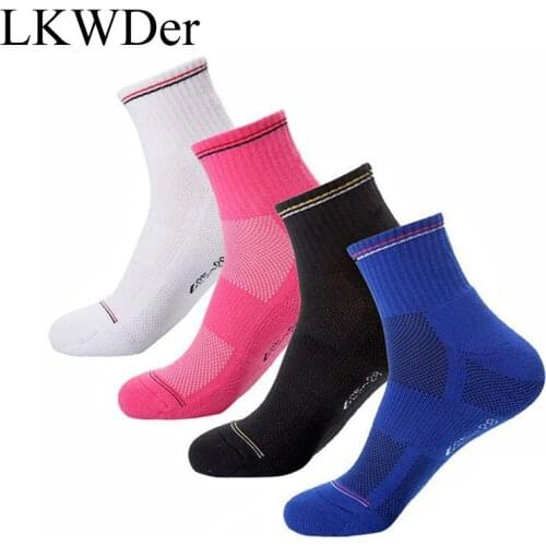 LKWDer 4 Pairs Unisex Sporting Socks Men Women Thicker Pure Cotton Short Socks Meias Breathable Absorb-sweat Socks Size Eur36-45