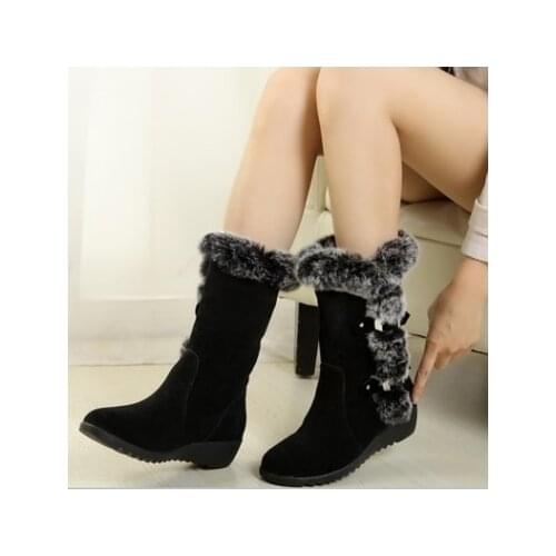 2020 New Hot Children Boots Autumn Flock Winter Ladies Fashion Snow Boots Shoes Thigh High Suede Mid-Calf Boots big size 35-42