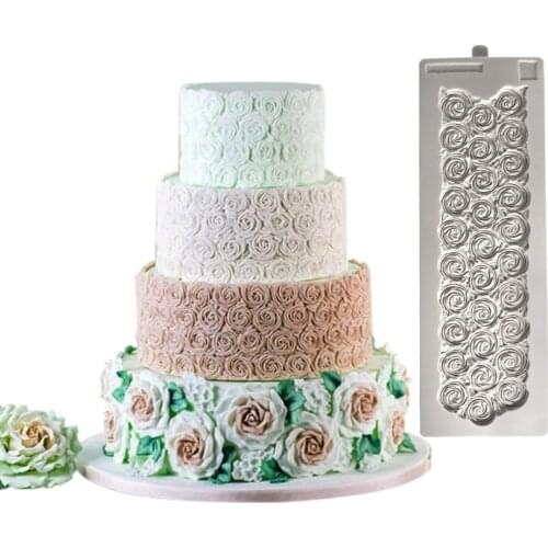 2020 New Rose Flower Flip Sugar Cake Mold Silicone Peripheral Decoration Mold Chocolate Mold Diy Baking Mold