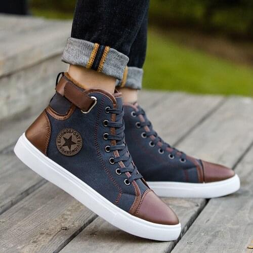 New thick and velvet fashion lace up large size high-top mens shoes outdoor non-slip warm board shoes casual sports short boots