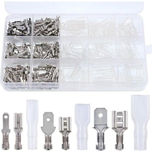 270pcs 2.8/4.8/6.3mm Crimp Terminals Insulated Male Female Wire Connector Electrical Wire Spade Connectors Kit