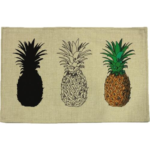 Pineapple pattern print linen placemat coasters disc pads bowl pad pot dining table mat coster heat insulation pad