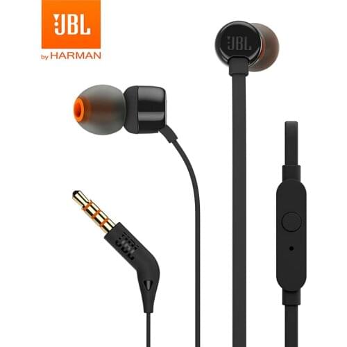 JBL T110 3.5mm Wired Earphones TUNE 110 Deep Bass Earbuds Headset Sports Earphone In-line Control Hands-free with Microphone