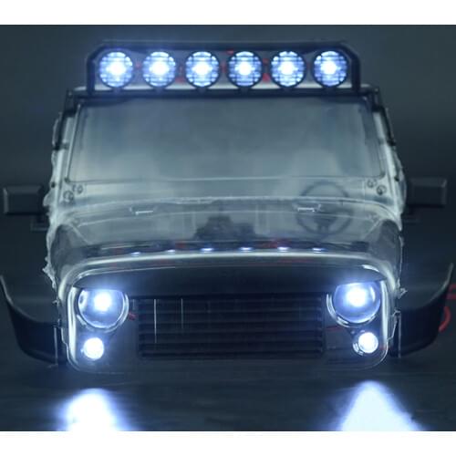 TRACTION HOBBY KM 1/8 Rc Crawler Toys Car Body Roof Spotlights + Front Rear Led Lamp With Lights Controller