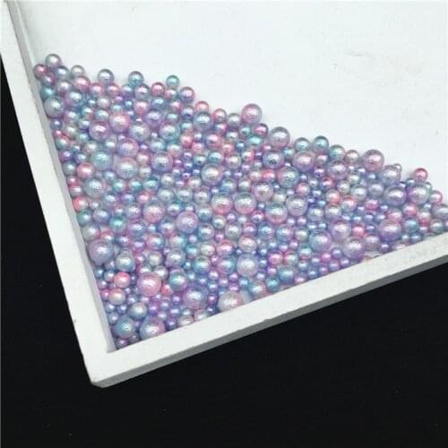 Mixed Size 3/4/5/6mm Mermaid Gradual Wrinkle, Phantom Color, Porous Pearl DIY Nail Pearl Japanese Abrasive Pearls for Craft