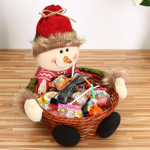 New Cute Christmas Candy Basket Decoration Christmas Children Candy Basket Small Penguin Home Garden Festive Party Supplies
