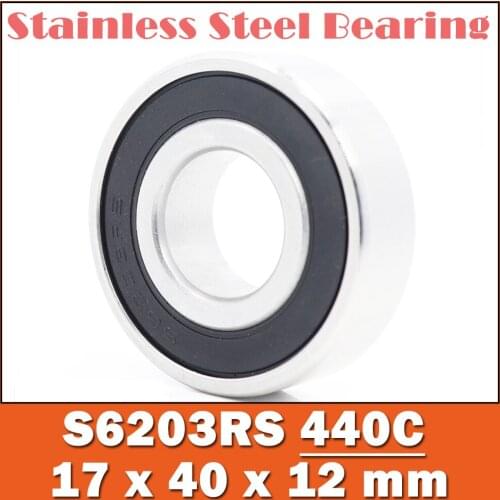 10PCS S6203RS Bearing 17*40*12 mm ABEC-3 440C Stainless Steel S 6203RS Ball Bearings 6203 Stainless Steel Ball Bearing