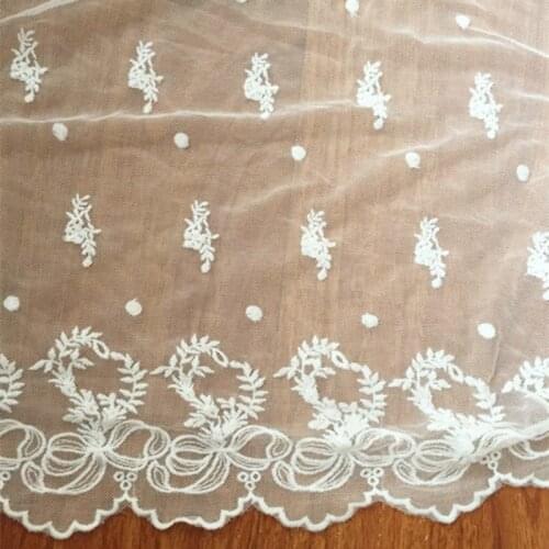 21cm width Cotton embroid lace sewing ribbon guipure lace african lace fabric trim warp knitting DIY Garment Accessories